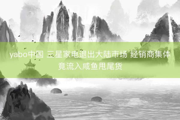 yabo中国 三星家电退出大陆市场 经销商集体竟流入咸鱼甩尾货